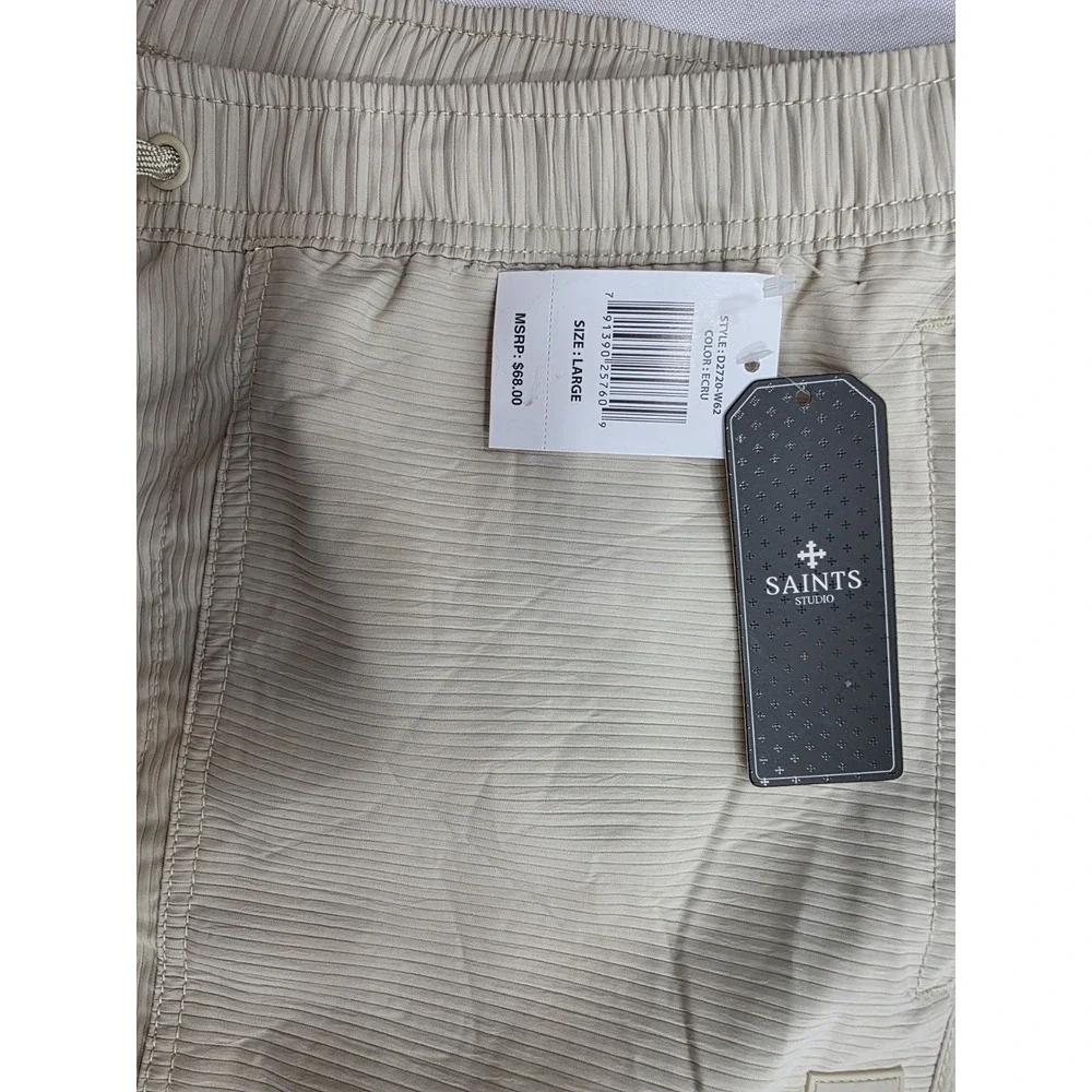 Saints Studio D2720-W62 Men's Bone Color Casual Pants. New With Tags. Size L